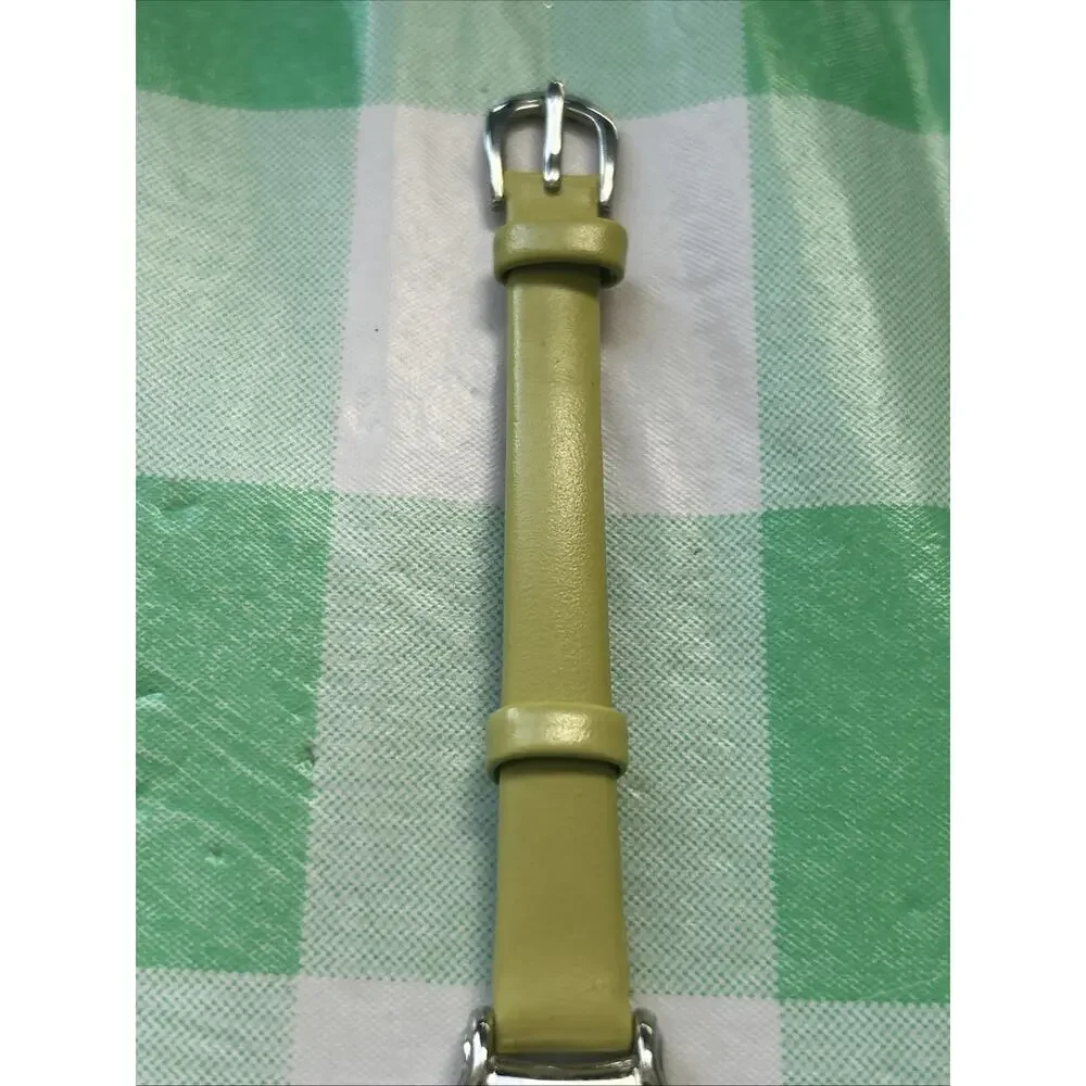 Silver Tone Greenish Yellow Band Women’s Quartz Watch